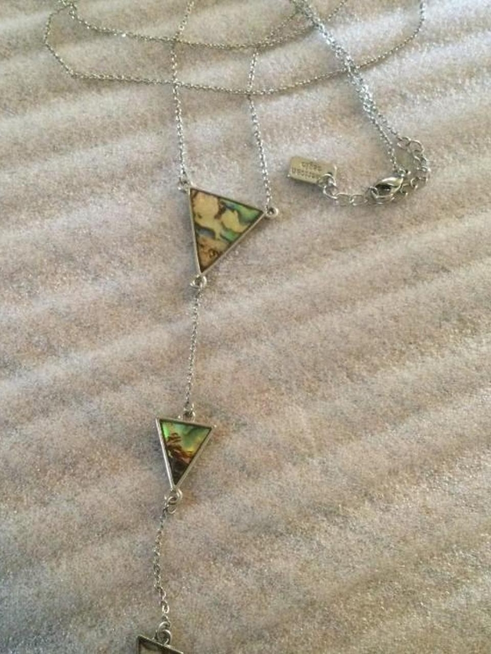Silver Triangle Abalone Y-Necklace